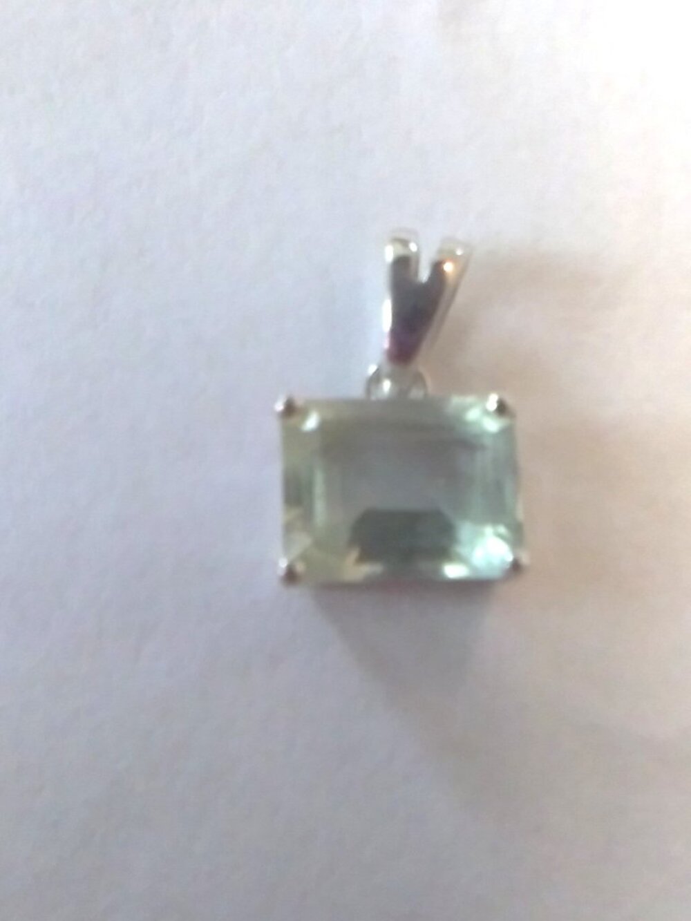Prasiolite Solitaire Silver Pendant